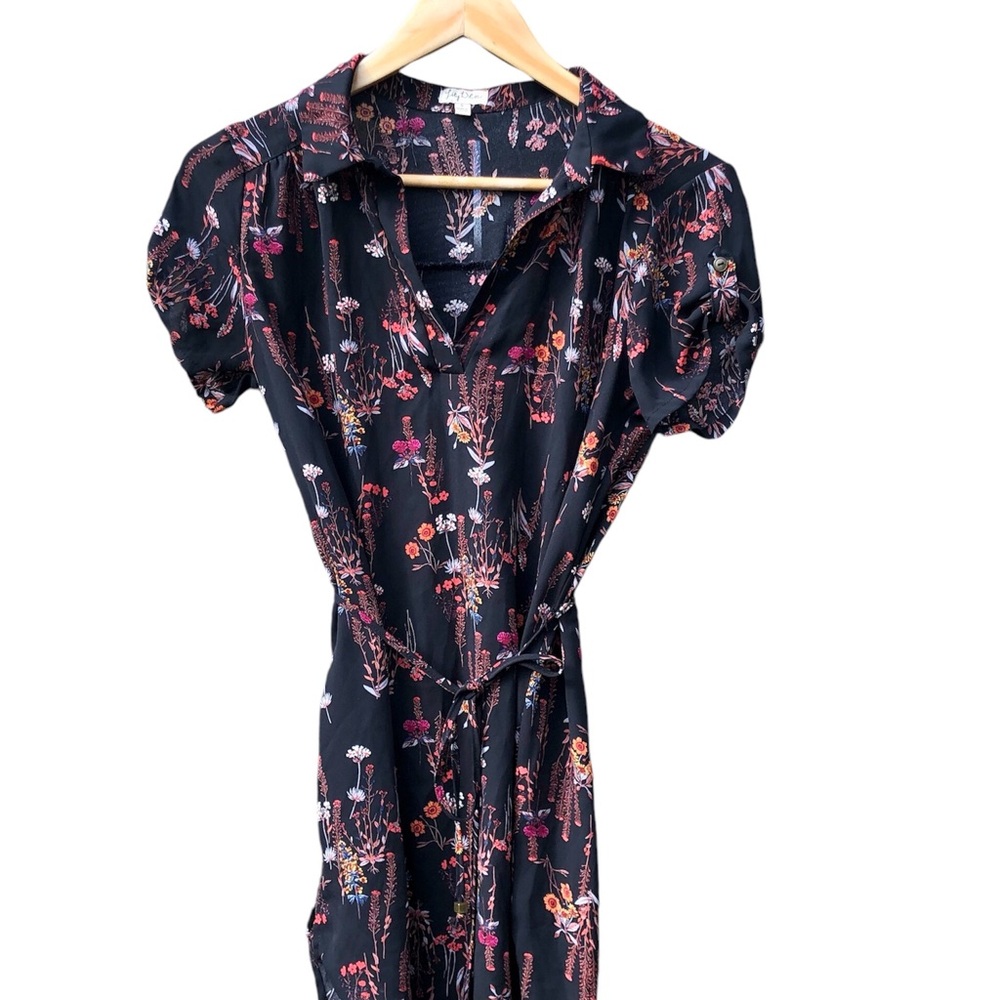 Lily White Tunic Dress Sheer Orange White Print Women’s Small